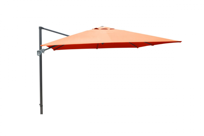 Parasol Alu Déporté Carré 3X3 Mandarine + Tilt + Pied