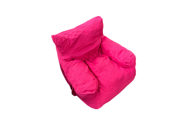 Pouf Chair With Amrests Pink Avec Accoudoirs