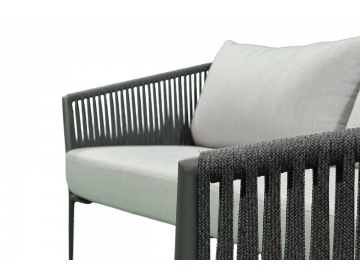 Ensemble Salon Gizella Charcoal + Coussin Natte Grey