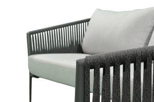 Ensemble Salon Gizella Charcoal + Coussin Natte Grey