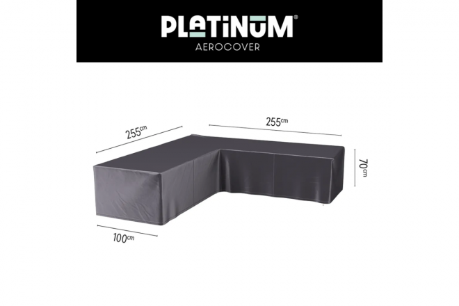 Lounge cover L 255x255x100xH70 Anthracite salon de jardin d'angle - dossier bas