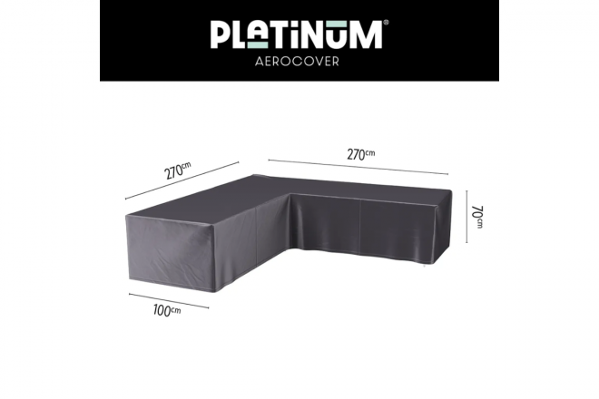 Lounge cover L 270x270x100xH70 Anthracite salon de jardin d'angle - dossier bas