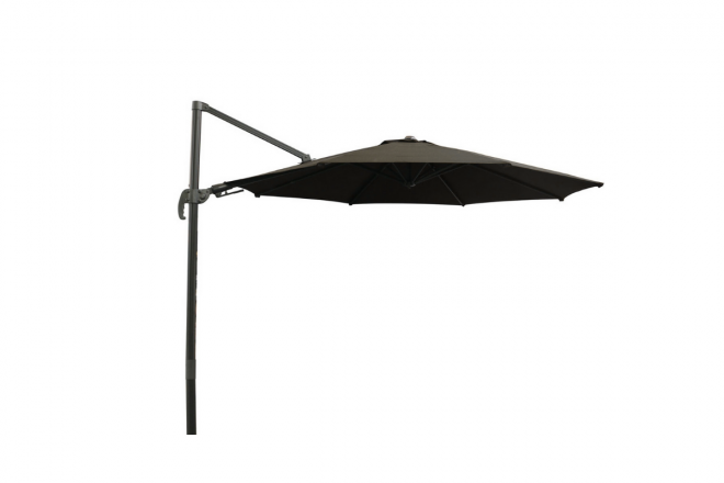 Parasol Déporté Rond Mini Roma Delux 3M Gris + Pied