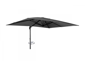 Parasol Alu Déporté rectangle 3X4 Nova Sun Carbon + Pied Noir