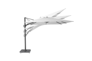 Parasol Alu Déporté rectangle 3X4 Nova Sun Carbon + Pied Noir