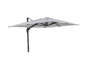 Parasol Alu Déporté rectangle 3X4 Nova Sun Grey + Pied Noir