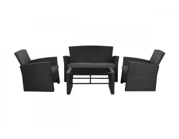 Canapé Set 4 Rotin Synthétique Polyestère 121X63X73