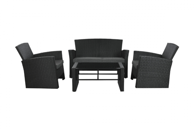 Canapé Set 4 Rotin Synthétique Polyestère 121X63X73