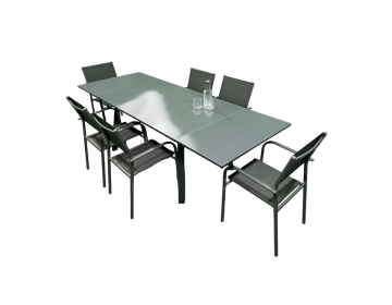 Ensemble Repas Agra 150: 200: 250x90 jusqu'à 10 pl. Duca Graphite/Gris