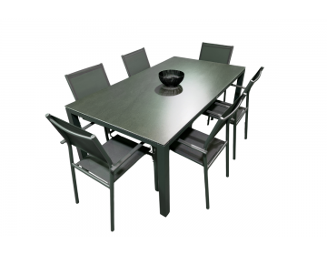 Ensemble Repas Stoneo 180X100  6 places Duca Grey/Mystic