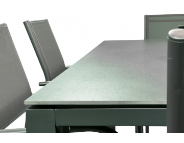 Ensemble Repas Stoneo 180X100  6 places Duca Grey/Mystic