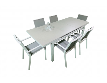 Ensemble Repas Gabon 160: 210x90 White Plateau Kedra 6 pl. Karol