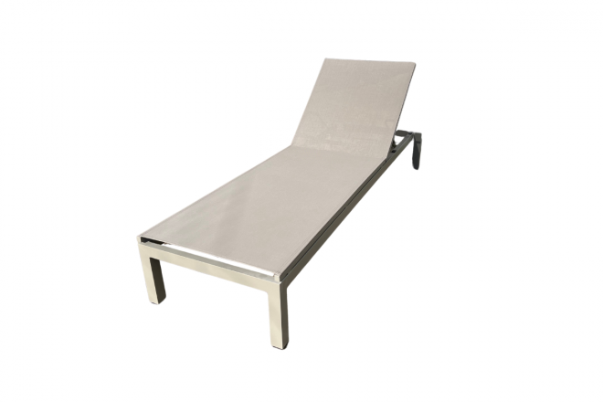 Lit de Soleil Cadzand Stack SL Alu Q Grey Mat Textilène Taupe