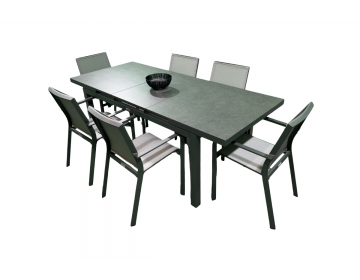 Ensemble Repas Gabon 160: 210 x90 Charcoal Plateau Kedra 6 pl. Karol