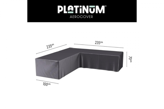 Lounge cover L 235x235x100xH70 Anthracite salon de jardin d'angle - dossier bas