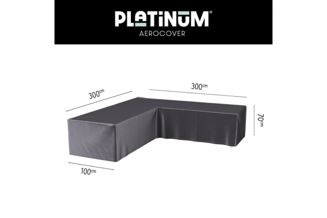 Lounge cover L 300x300x100xH70 Anthracite salon de jardin d'angle - dossier bas