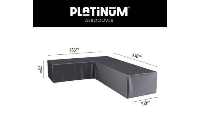 Lounge cover L 330x255x100xH70 Left Anthracite salon de jardin d'angle - dossier bas