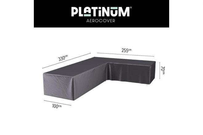 Lounge cover L 330x255x100xH70 Right Anthracite salon de jardin d'angle - dossier bas