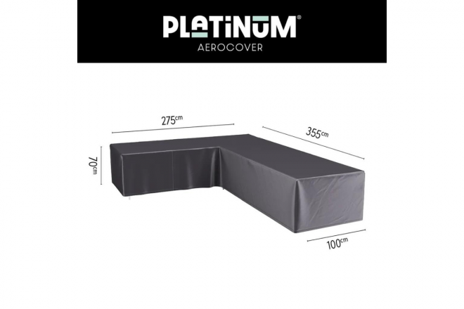 Lounge cover L 355x275x100xH70 Left Anthracite salon de jardin d'angle - dossier bas