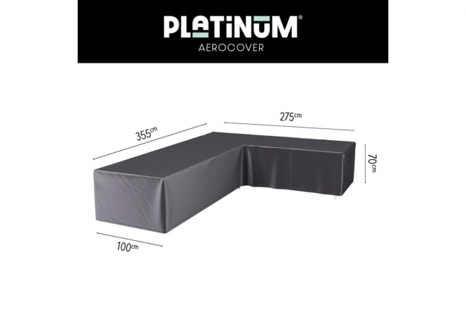 Lounge cover L 355x275x100xH70 Right Anthracite salon de jardin d'angle - dossier bas