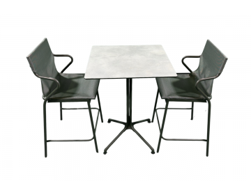 Ensemble Repas Horizon 69X69 Middle HPL Ciment