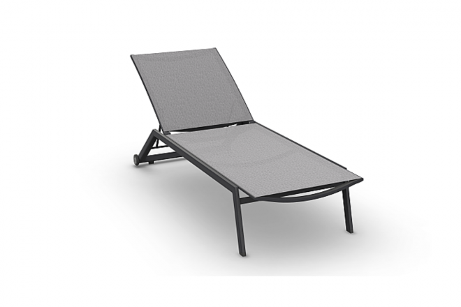 Lit de Soleil Hydra SL Alu Charcoal Mat Textilène Silver Grey