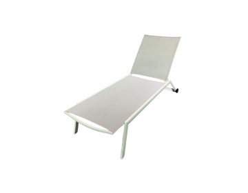 Lit de Soleil Hydra SL Alu White Mat Textilène Silver Light Grey