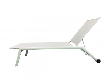 Lit de Soleil Hydra SL Alu White Mat Textilène Silver Light Grey