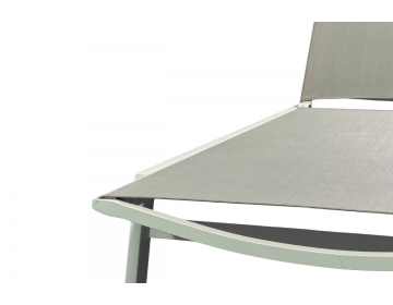 Lit de Soleil Hydra SL Alu White Mat Textilène Silver Light Grey