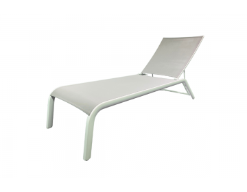 Lit de Soleil Agde Alu WhiteMat  Textilène Light Grey