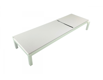 Lit de Soleil Cadzand Stack SL Alu White Mat Textilène Silver Grey