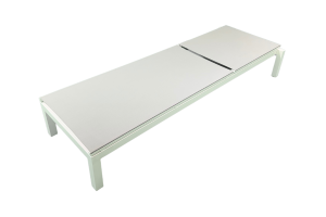 Lit de Soleil Cadzand Stack SL Alu White Mat Textilène Silver Grey