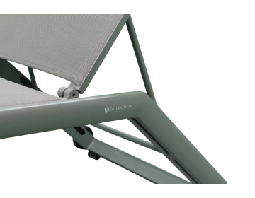 Lit de Soleil Hydra SL Alu Q Grey Mat Textilène Taupe