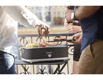 Barbecue Electrique E-Carlo Midnight Grey + plancha