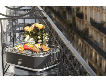 Barbecue Electrique E-Carlo Midnight Grey + plancha