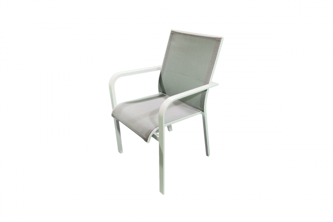 Chaise Karol Alu White Mat + Light Grey