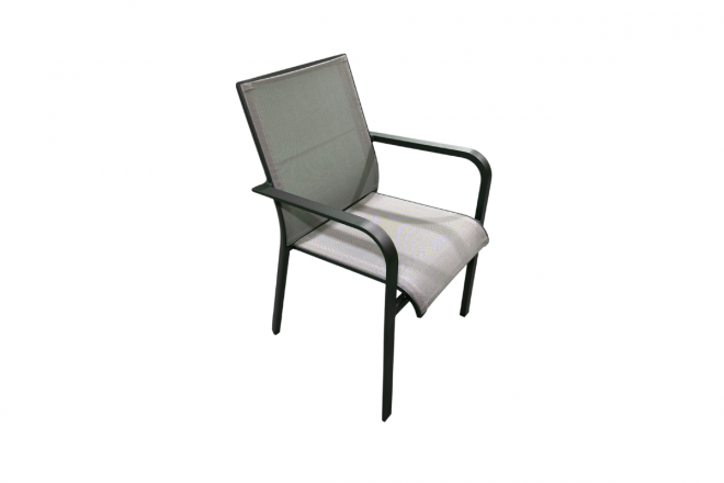 Chaise Karol Alu Charcoal Mat + Silver Grey