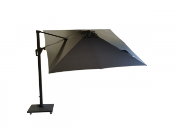 Parasol Alu Déporté Carré 3X3 Gris + Tilt + Pied