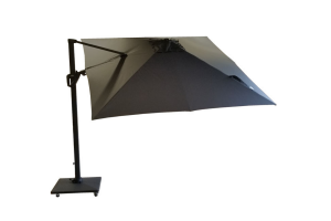 Parasol Alu Déporté Carré 3X3 Gris + Tilt + Pied